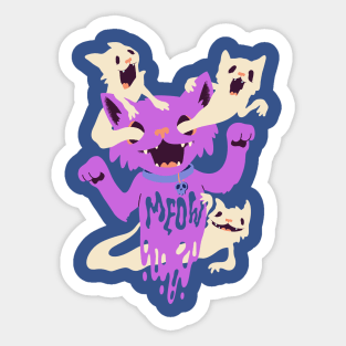 Nine Lives of Ghost Cat Sticker